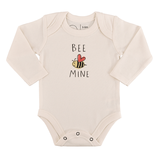 Long Sleeve Graphic Baby Bodysuit - Bee Mine
