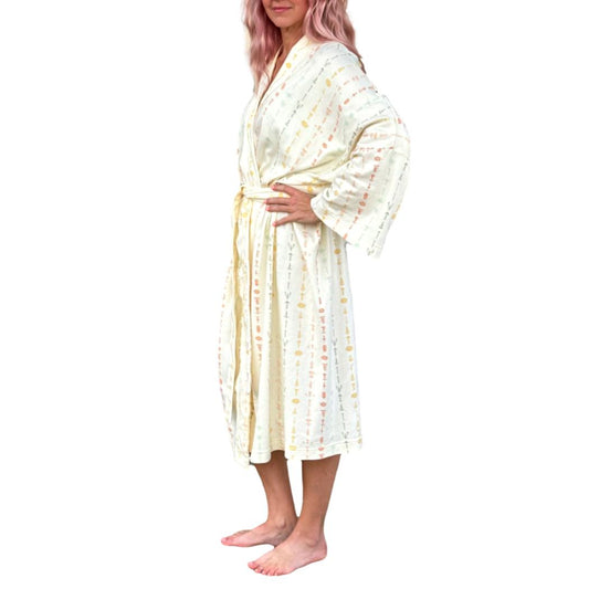 Women's Organic Cotton Robe - Boho Floral