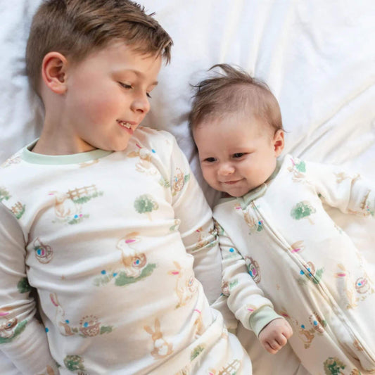 Bunny Egg Hunt Organic Toddler & Kid Pajamas