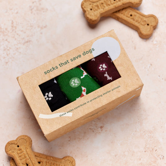 Adult Socks Save Dogs Gift Box