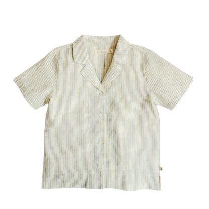 Kids Organic Dylan Camp Shirt - Driftwood Stripe