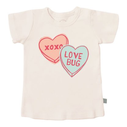 Organic Graphic Toddler Tee - Candy Hearts