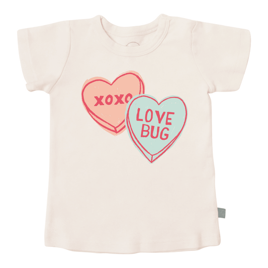 Organic Graphic Toddler Tee - Candy Hearts