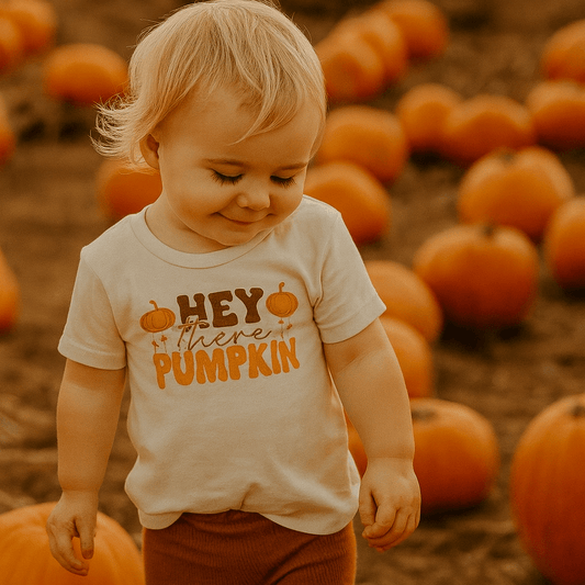 Organic Toddler Graphic Tee - Hey There Pumpkin