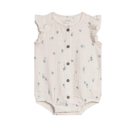 Coco Organic Baby Bubble Romper - Elena Floral/Lilla
