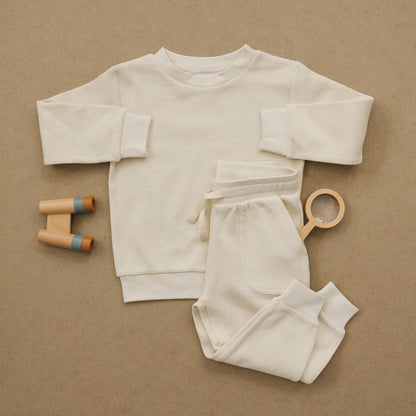 Organic Waffle Knit Baby & Toddler Top - Frost
