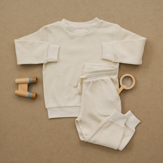Organic Waffle Knit Baby & Toddler Top - Frost
