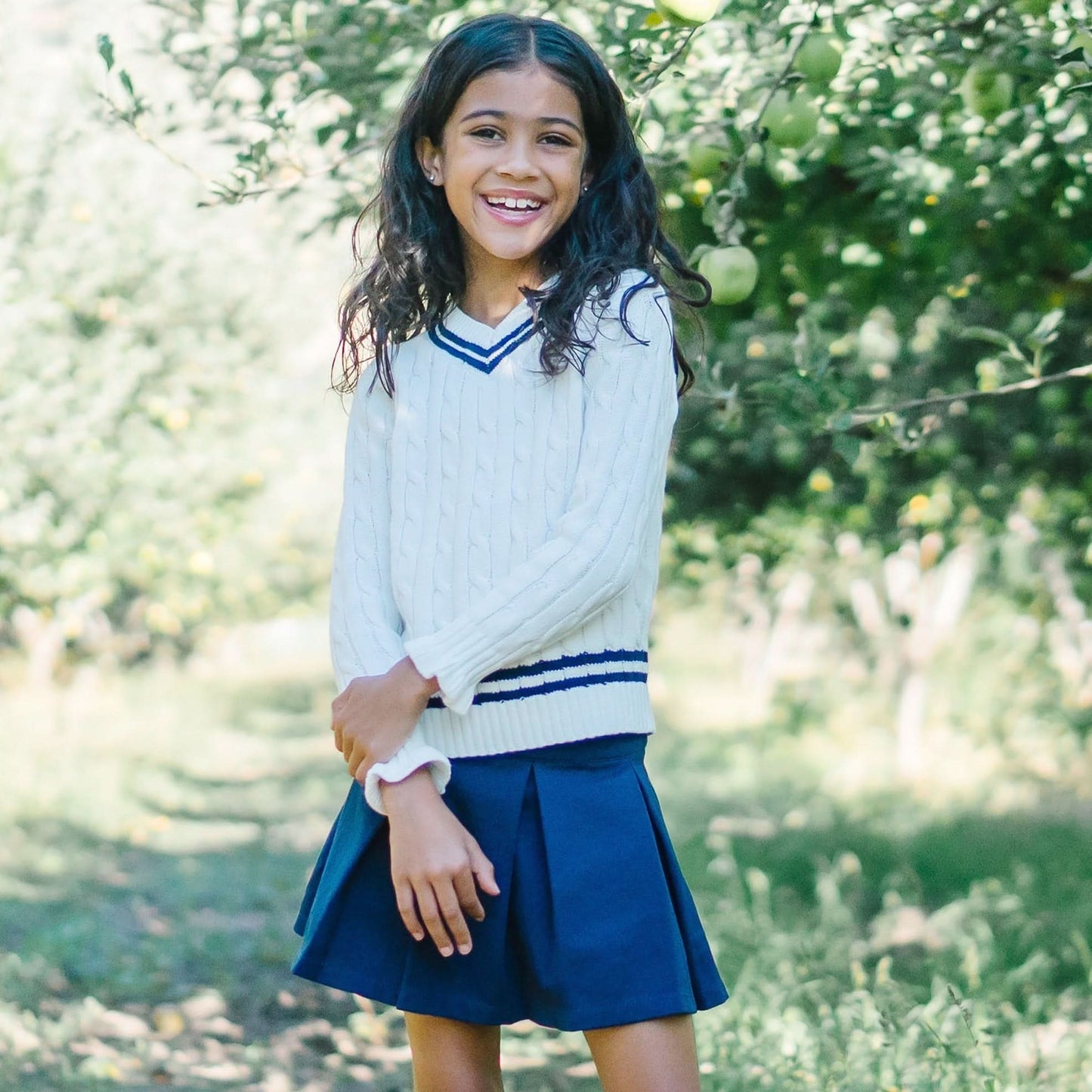 Organic Baby Girl Ruffle Cuff Cricket Sweater