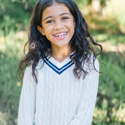Organic Baby Girl Ruffle Cuff Cricket Sweater