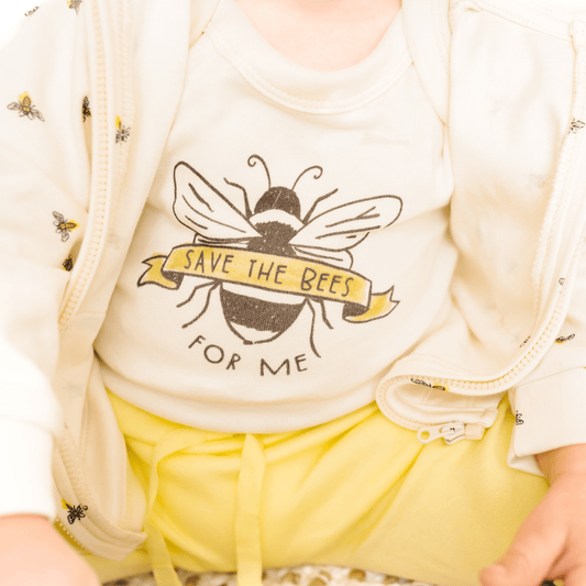 Organic Graphic Baby Bodysuit - Save the Bees