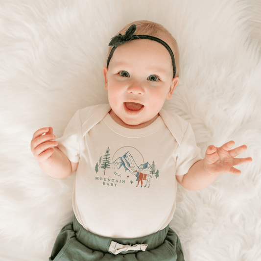 Organic Baby Graphic Bodysuit - Mountain Baby