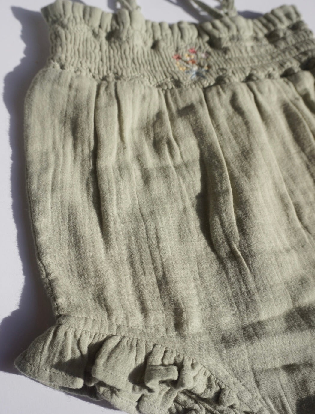 Gabrielle Organic Muslin Bouquet Toddler Romper - Sage