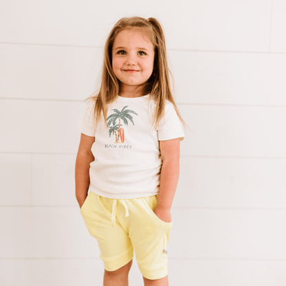 Organic Toddler Graphic Tee - Beach Vibes Palms