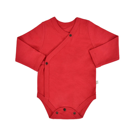 Organic Baby Long Sleeve Bodysuit - Scarlet Red