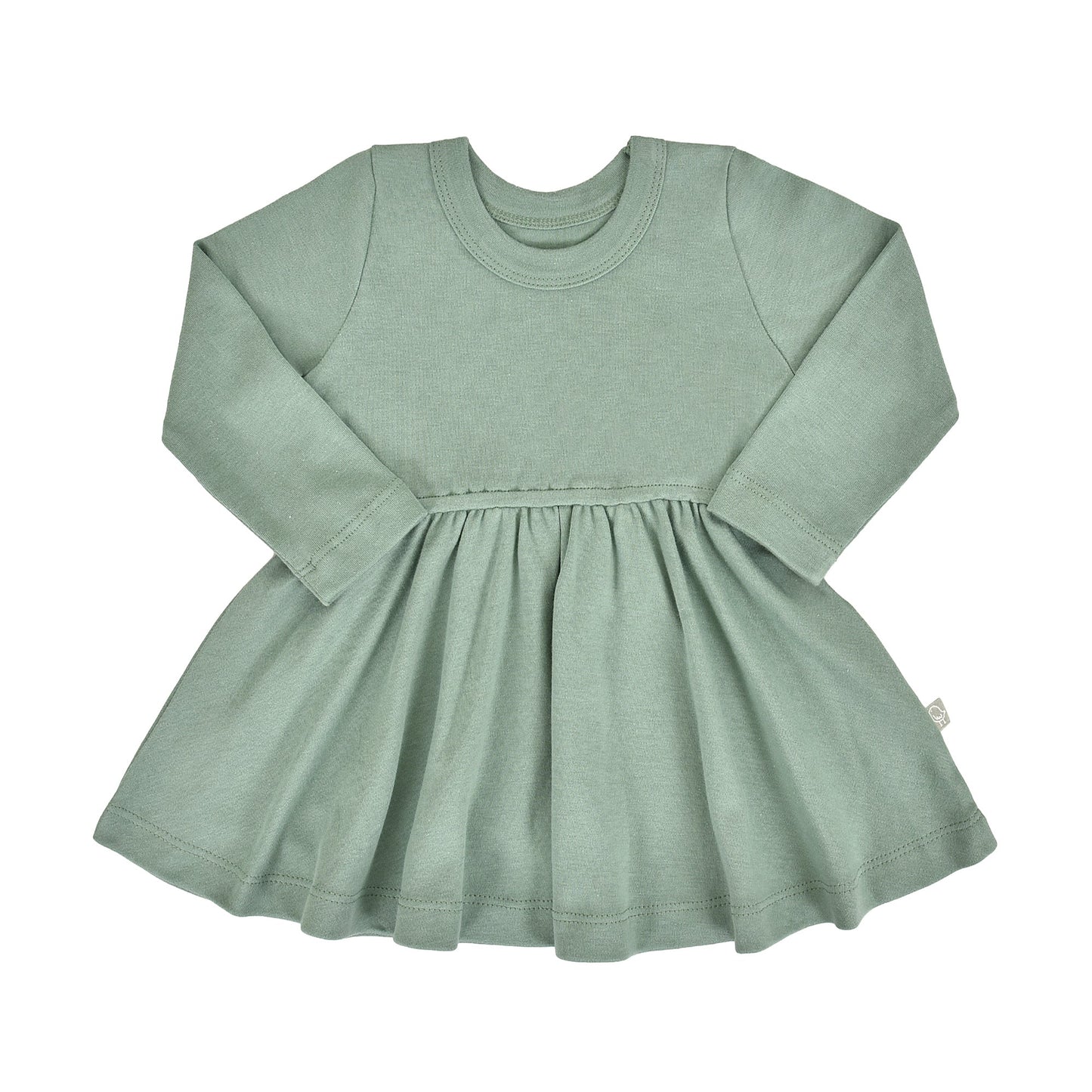 Organic Baby & Toddler Girl Twirl Dress - Basil Green