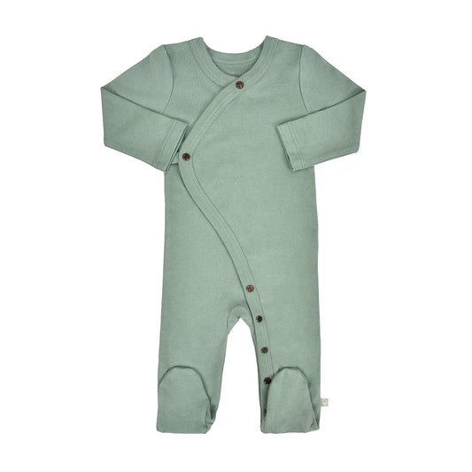 Organic Baby Footed Sleeper - Basil Green
