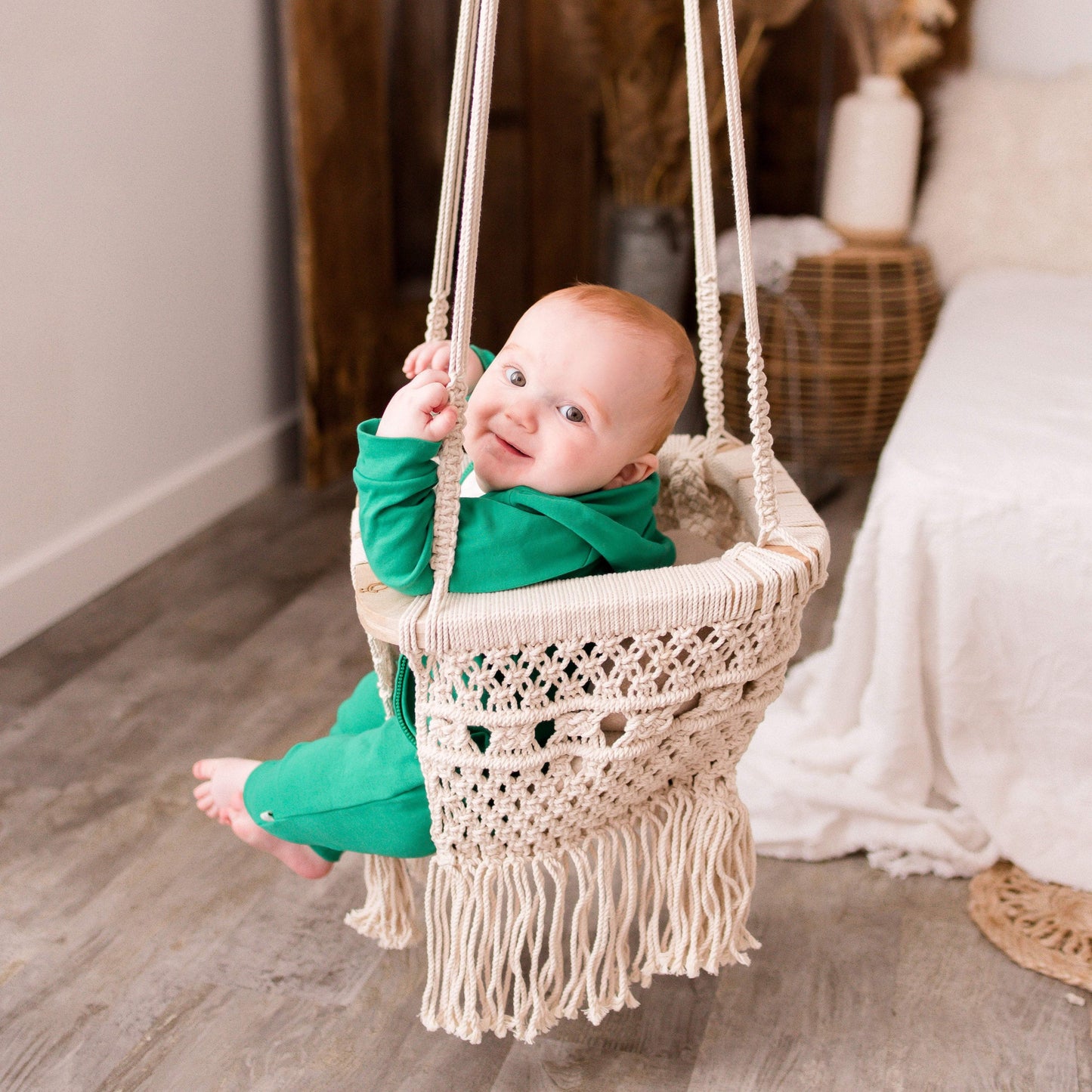 Boho Bundle - Macrame Swing & Toy Basket