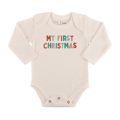 Organic Baby Graphic Long Sleeve Bodysuit - My First Christmas
