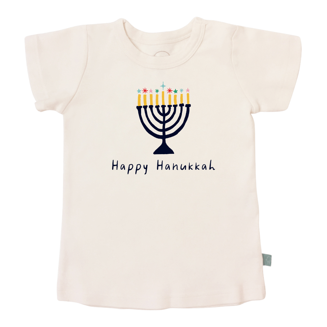 Organic Graphic Toddler Tee - Happy Hanukkah