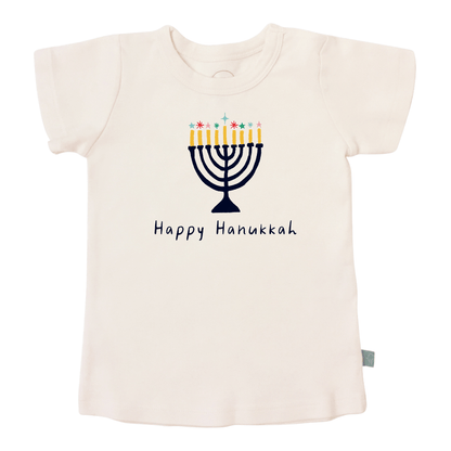 Organic Graphic Toddler Tee - Happy Hanukkah