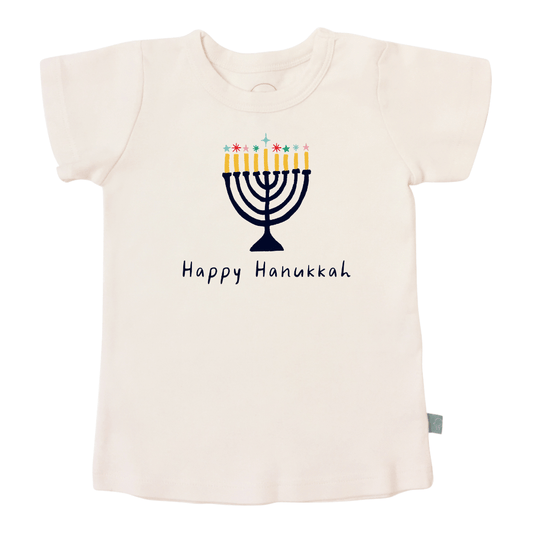Organic Graphic Toddler Tee - Happy Hanukkah