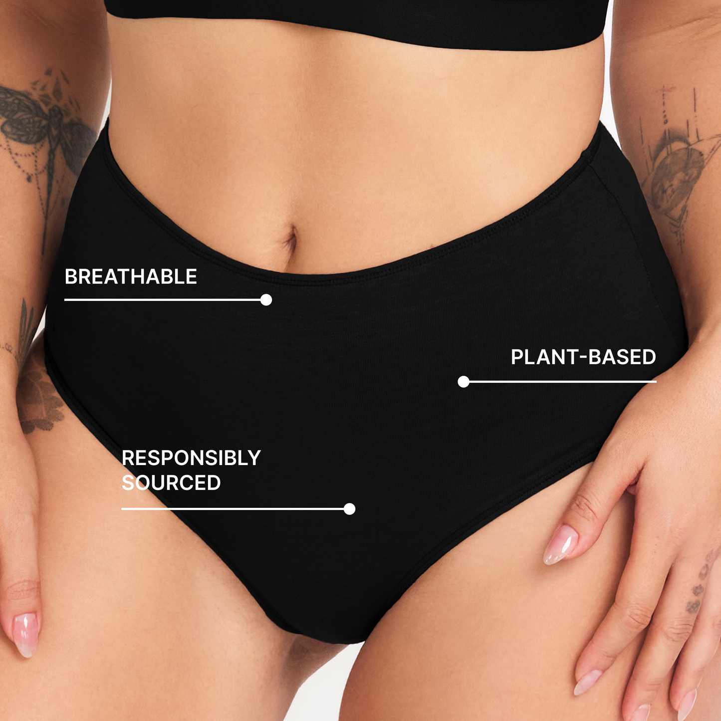 Women's High-Rise Brief Panty - Black