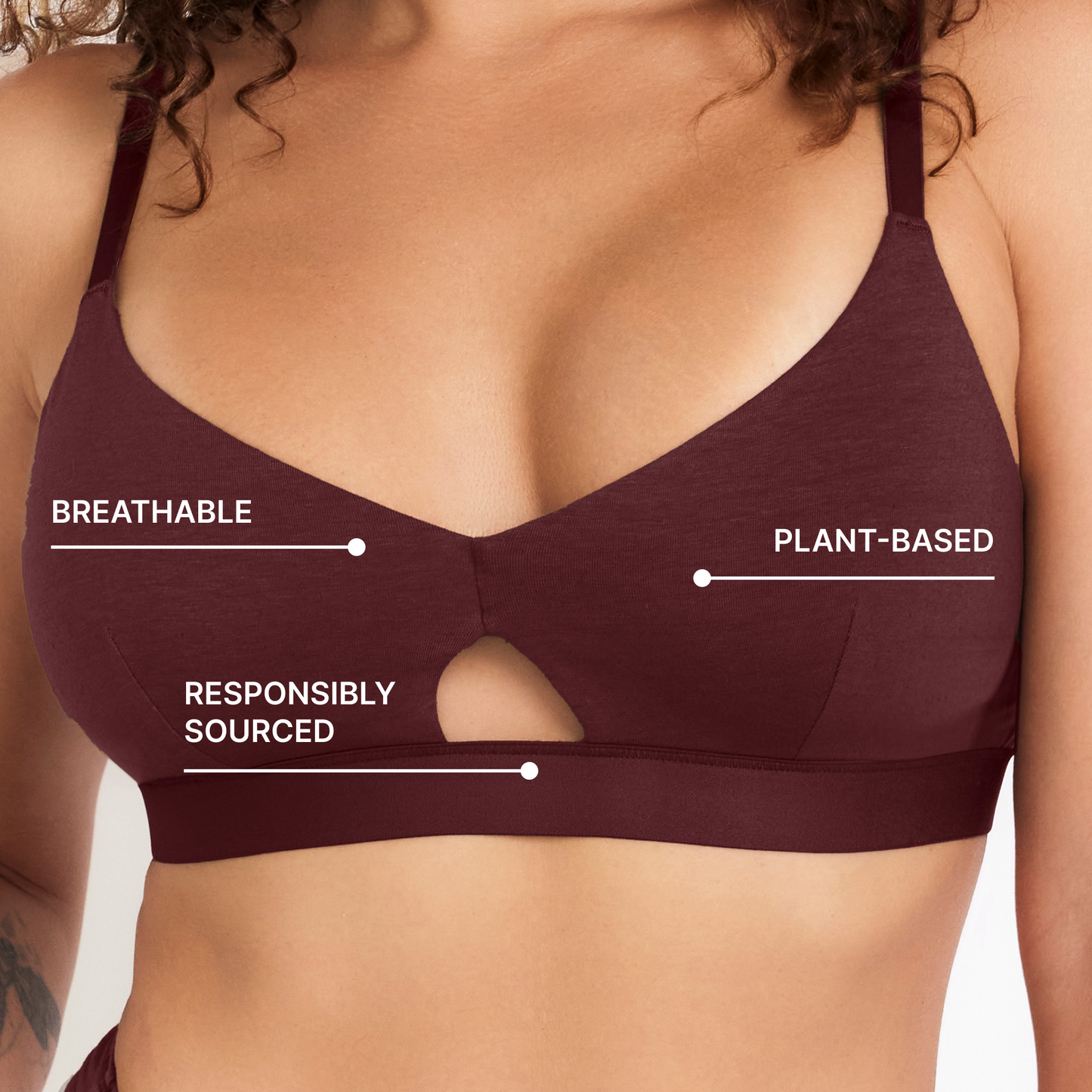 Organic Women's Keyhole Bra - Sour Cherry