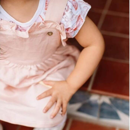 French Terry Organic Adjustable Toddler Pocket Dress - Pink Sand