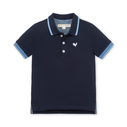 Baby Boy Organic Pique Polo - Navy