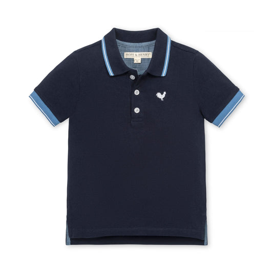 Baby Boy Organic Pique Polo - Navy