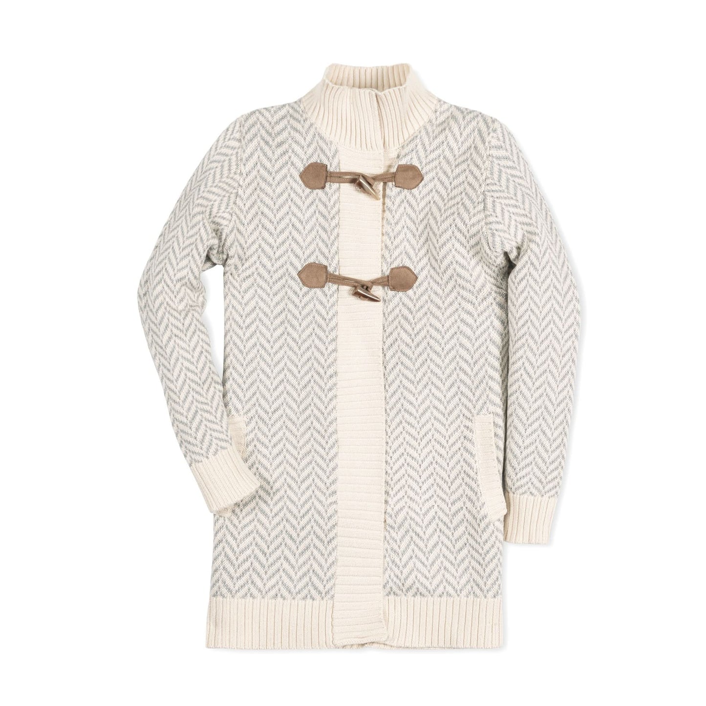 Girls Organic Toggle Sweater with Zipper