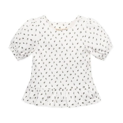 Girls Organic Knit Peplum Top