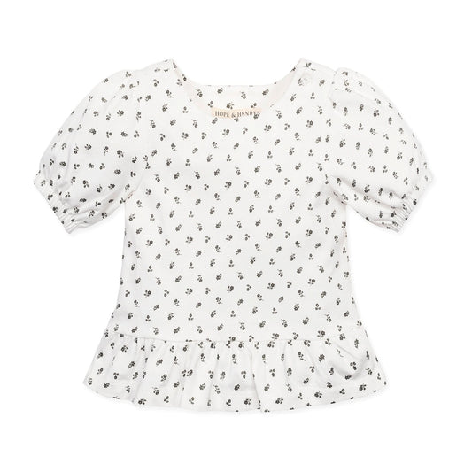 Girls Organic Knit Peplum Top