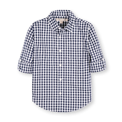 Baby Boy Organic Stretch Poplin Roll-Up Shirt