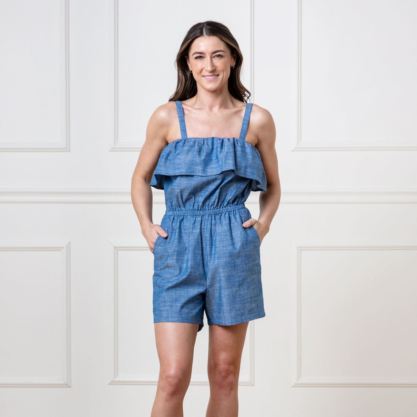 Women's Organic Ruffle Top Romper