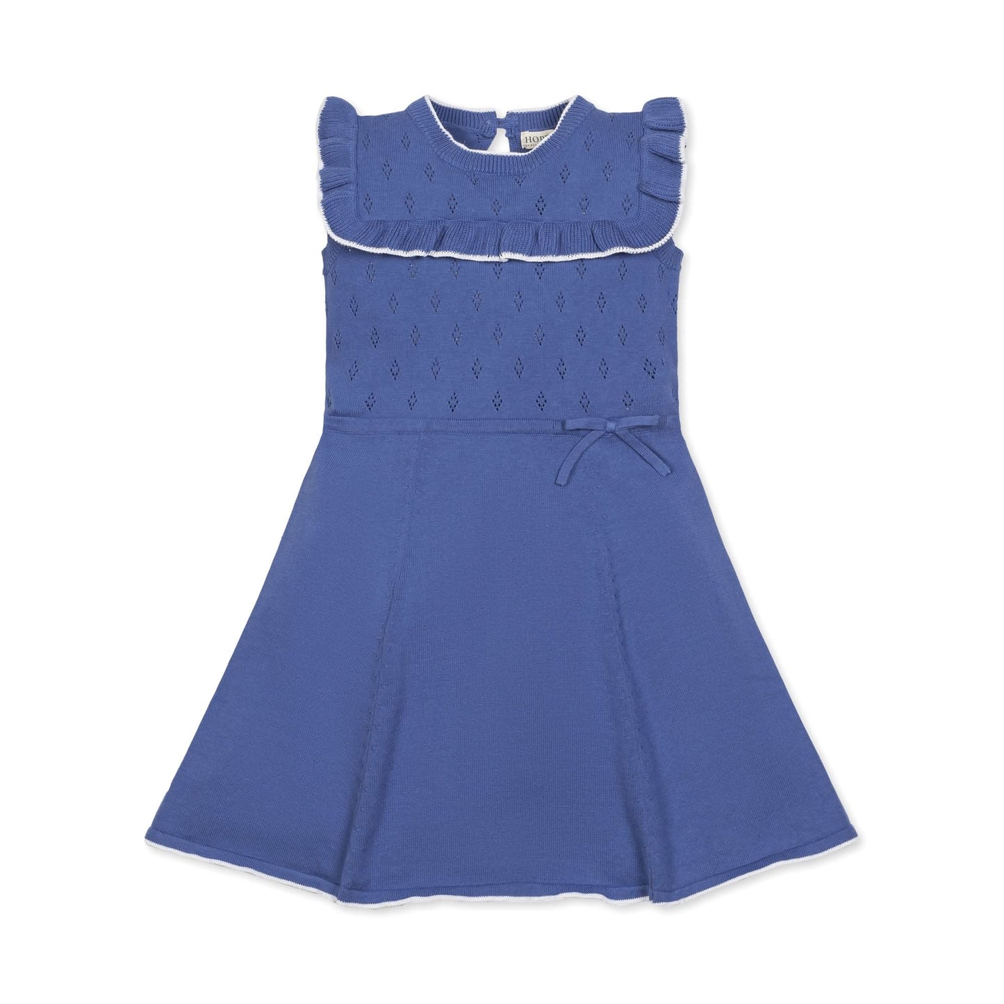 Girls Ruffle Yoke Organic Sweater Dress