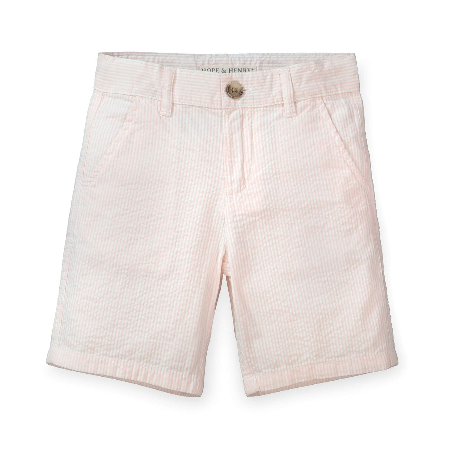 Boys Organic Seersucker Short Classic Pink