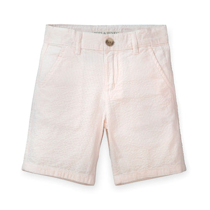 Boys Organic Seersucker Short Classic Pink