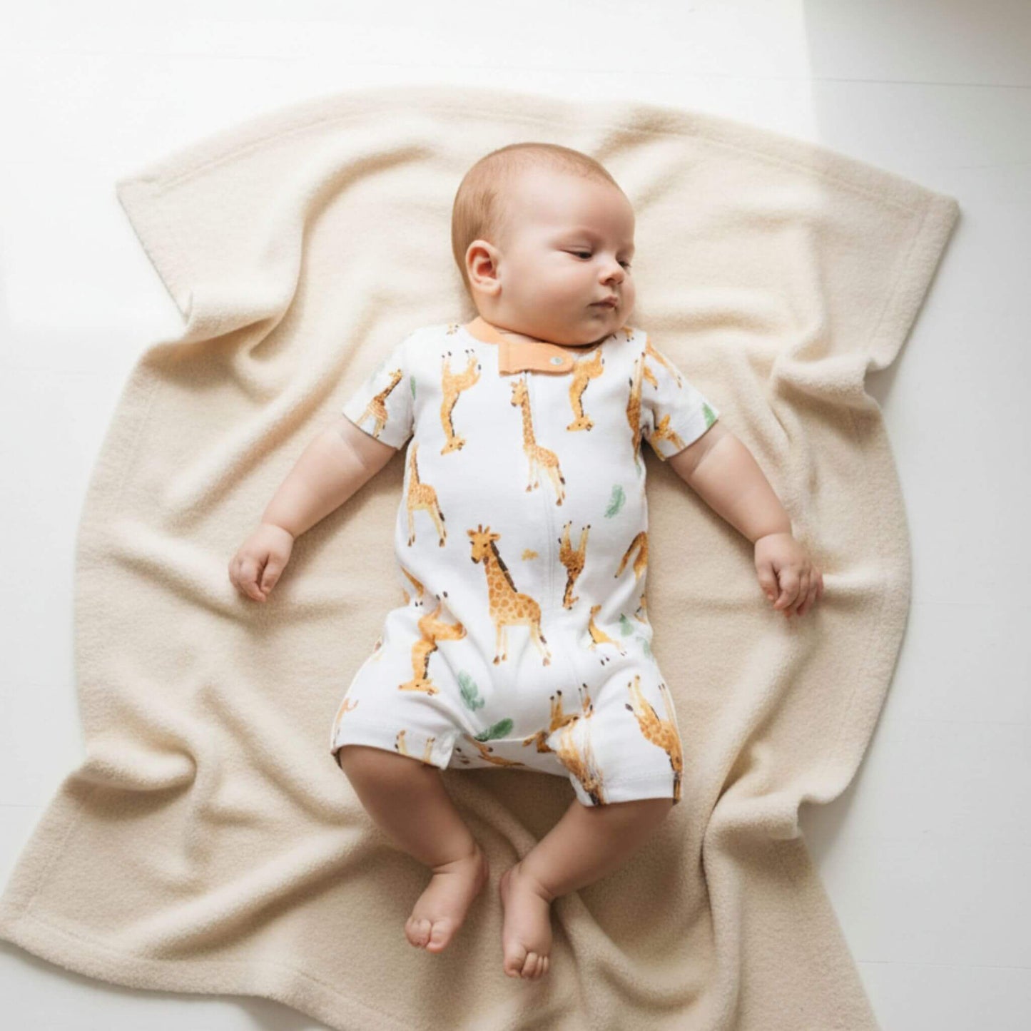 Giraffe Family Organic Baby Sleeper Romper