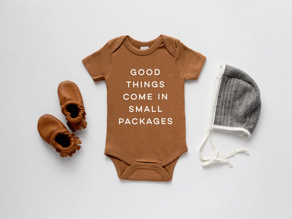 Good Things Come In Small Packages Organic Baby Bodysuit