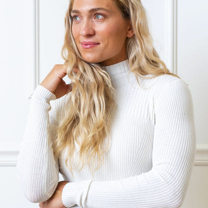 Women's Mock Neck Rib Knit Sweater