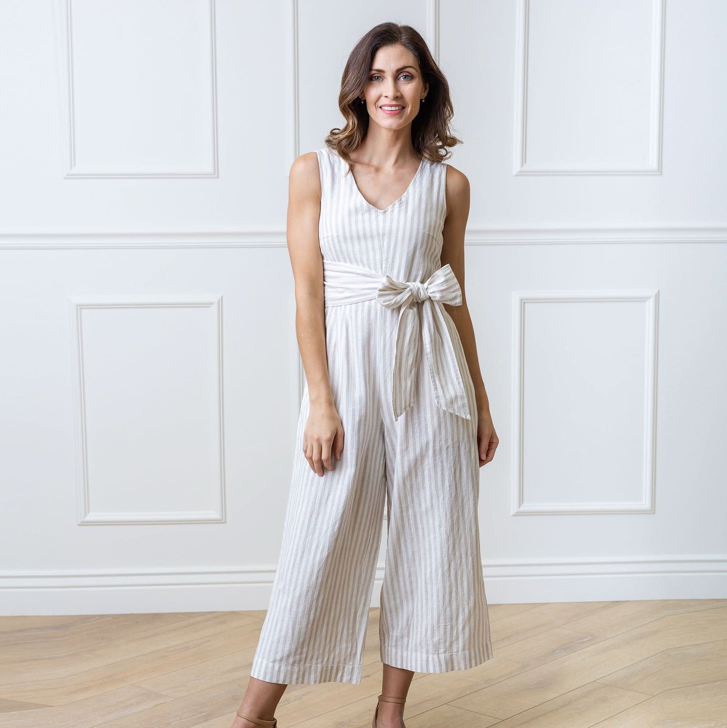 Women's Tie-Waist Wide Leg Jumpsuit