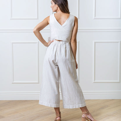 Women's Tie-Waist Wide Leg Jumpsuit