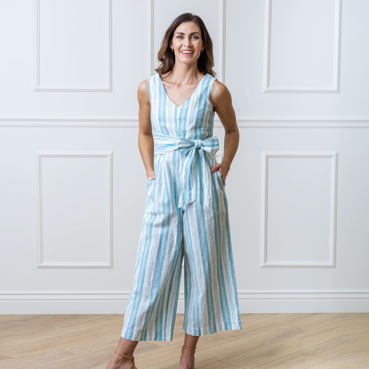Women's Tie-Waist Wide Leg Jumpsuit