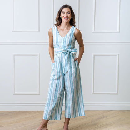 Women's Tie-Waist Wide Leg Jumpsuit