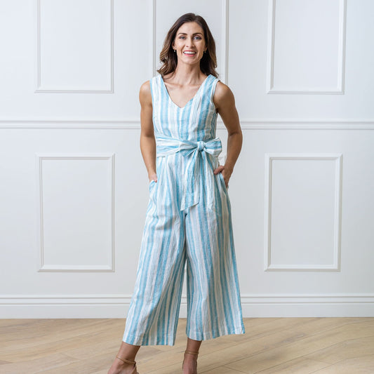 Women's Tie-Waist Wide Leg Jumpsuit