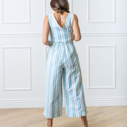 Women's Tie-Waist Wide Leg Jumpsuit