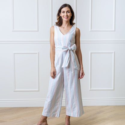 Women's Tie-Waist Wide Leg Jumpsuit