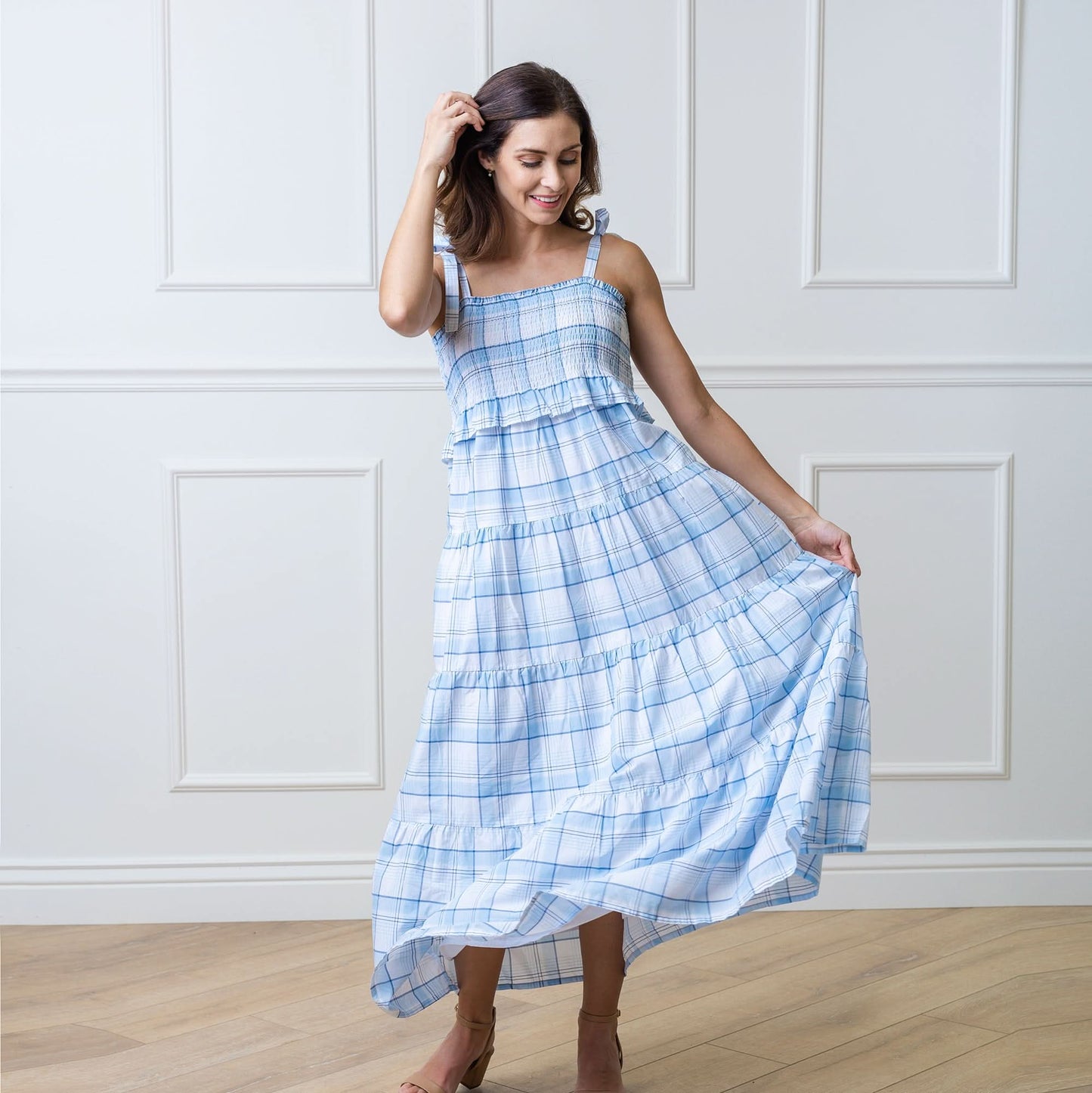Women's Smocked Tiered Organic Dress