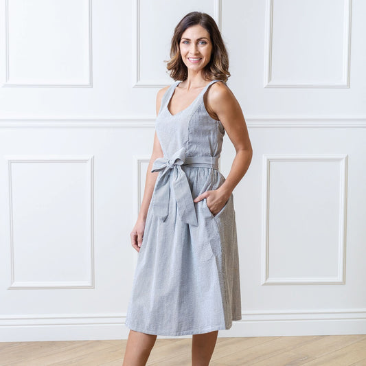 Women's Organic A-Line Dress with Sash